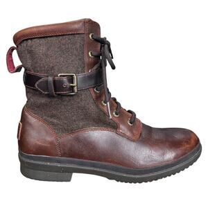 UGG Women’s Kesey Brown Leather Waterproof Winter Boots Size US 8